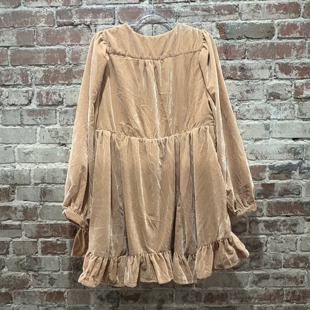 NWT Free People Estella Velvet Mini Dress Rose Pearl Size Large - Picture 8 of 8